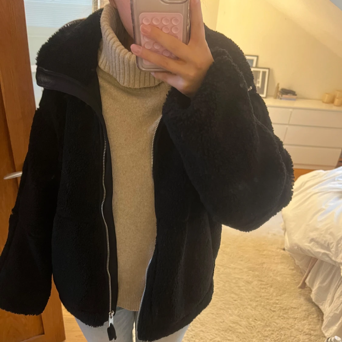 Svart teddyjacka H&M - 1