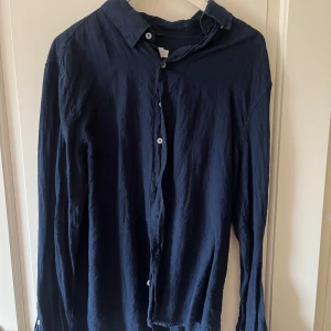 H&M Linneskjorta - Linneskjorta mörkblå - L