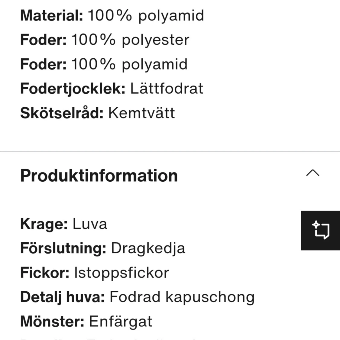 Svart quiltad jacka från Hugo - 93