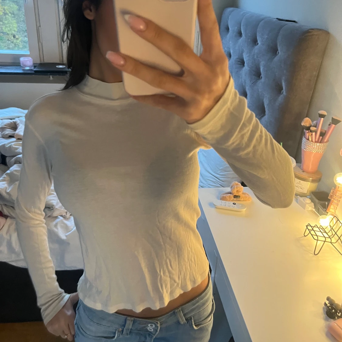 Svart och vit långärmad topp - 93