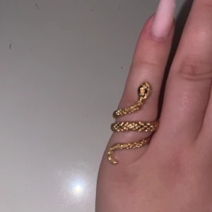 Guldfärgad ormring - Säljer en supercool guldfärgad orm ring, ringen är justerbar.