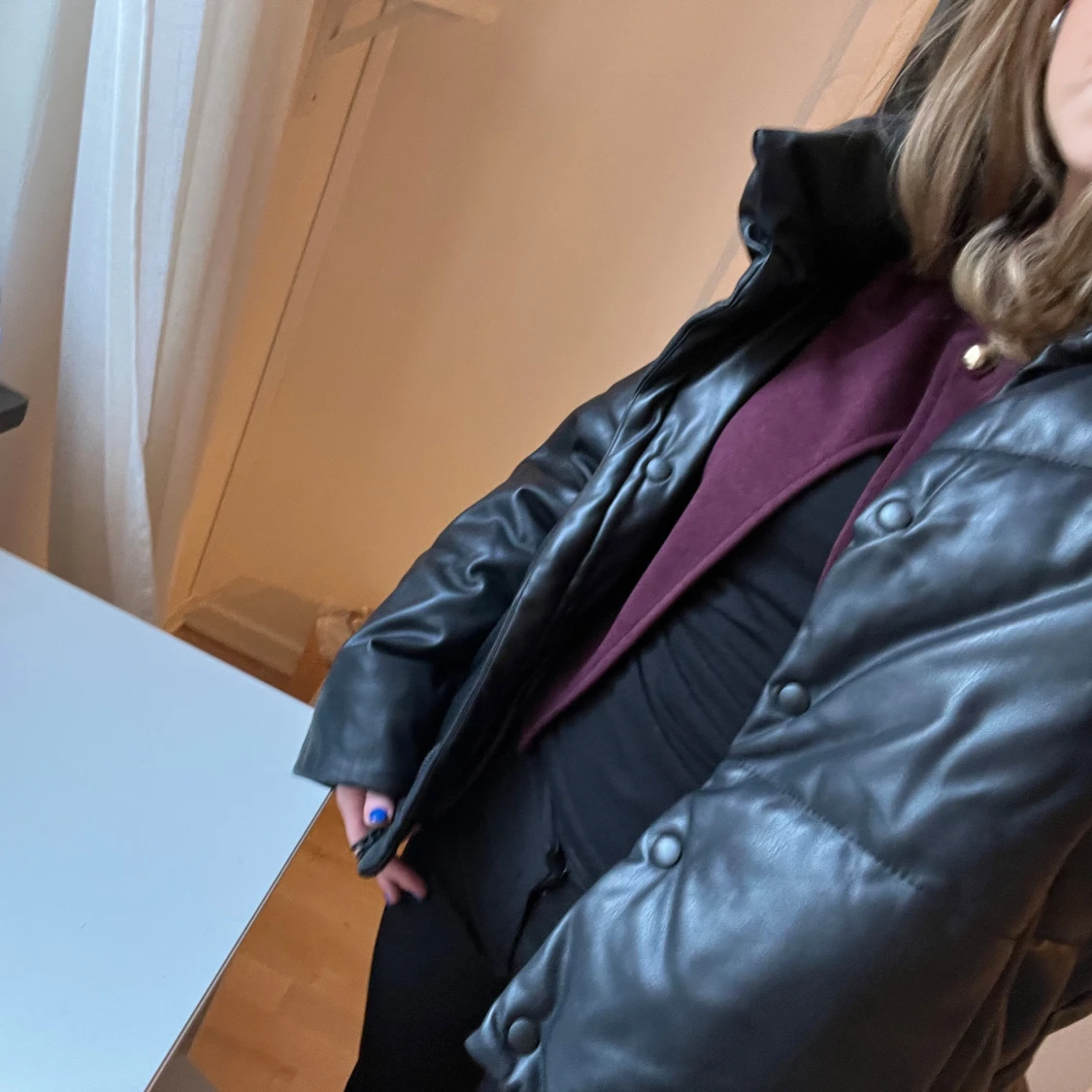Svart vinterjacka läder - 91