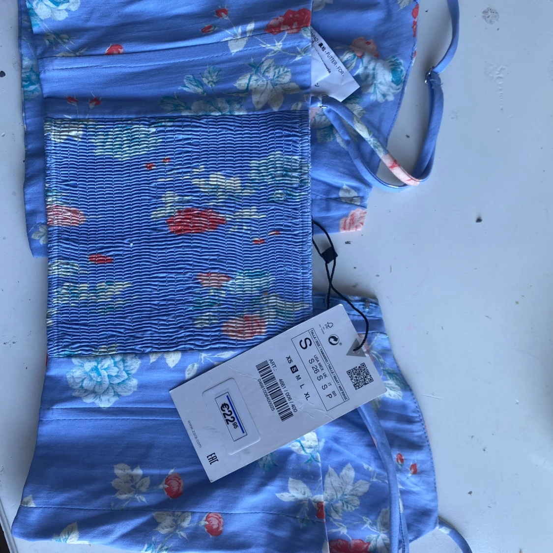 Blommig blå korsettopp från Zara - 1