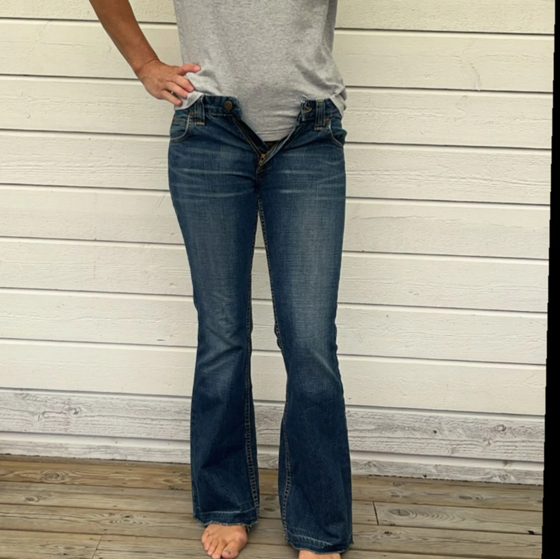 lågmidjade bootcut jeans från Lee - 90