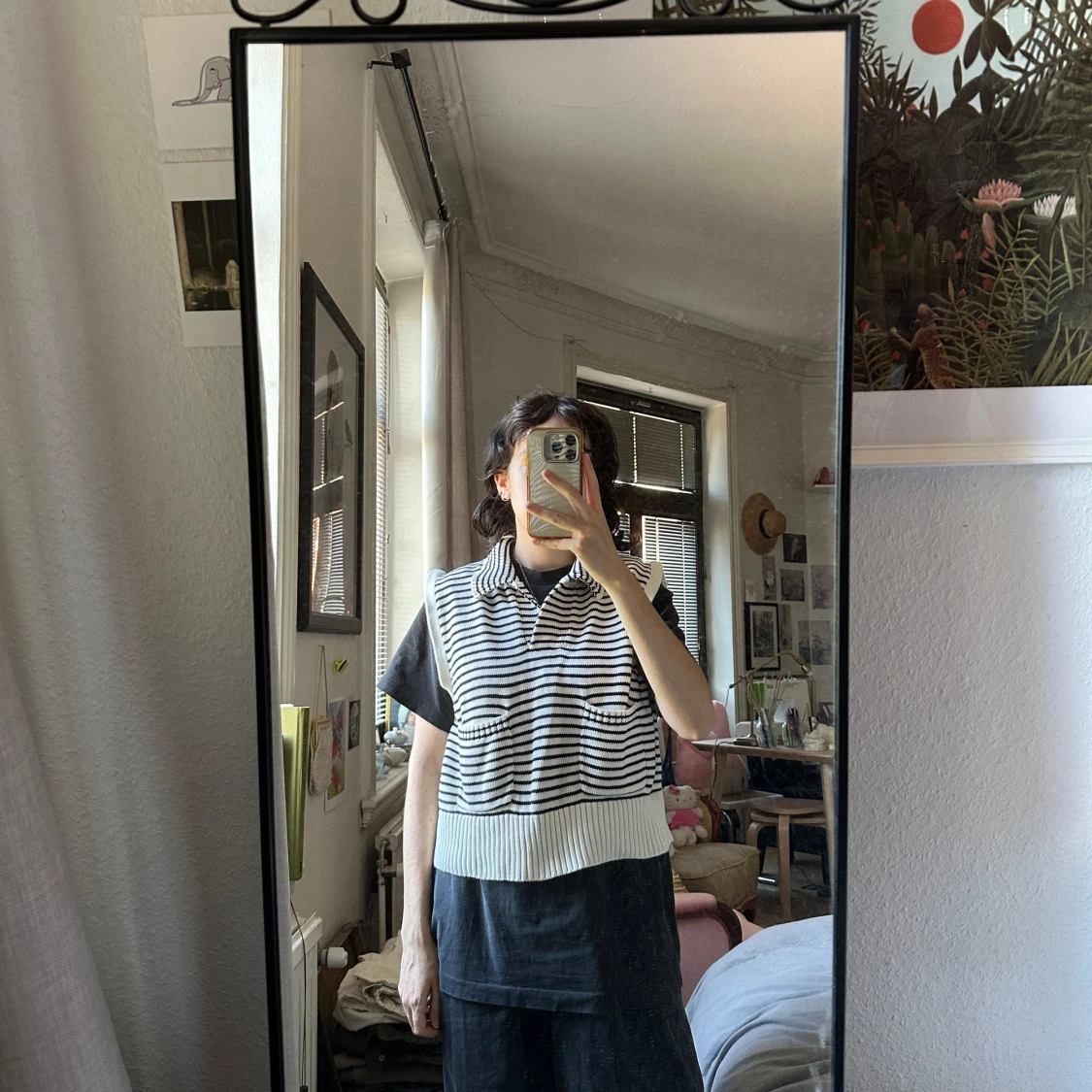 stickad randig väst - 91