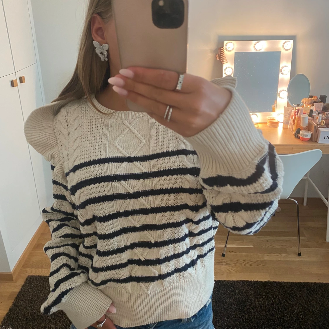 JÄTTE SNYGG stickad randig tröja!❤️🔥