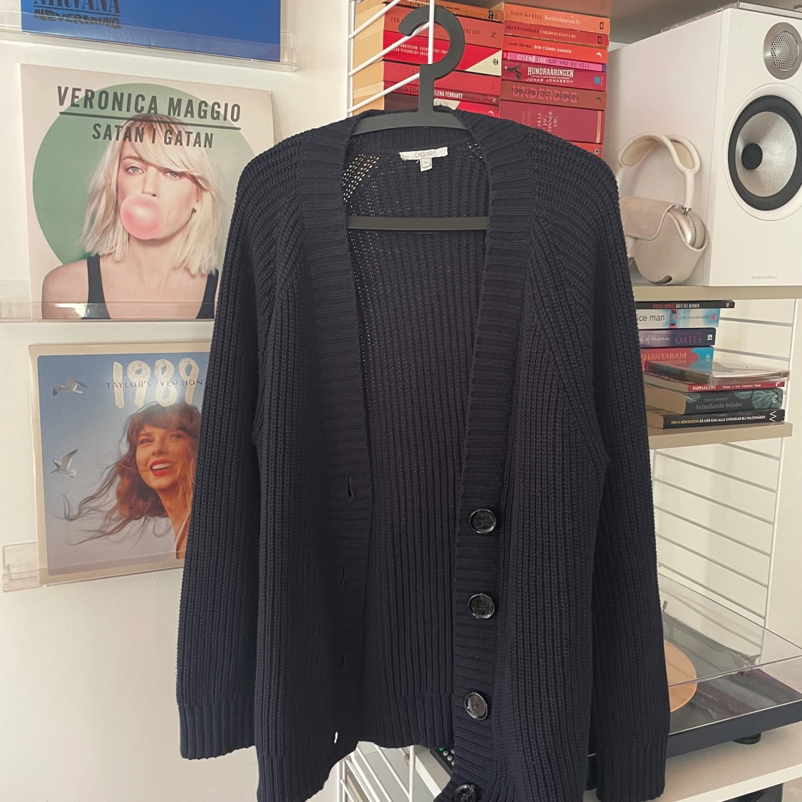 Dagmar oversized kofta marinblå XS