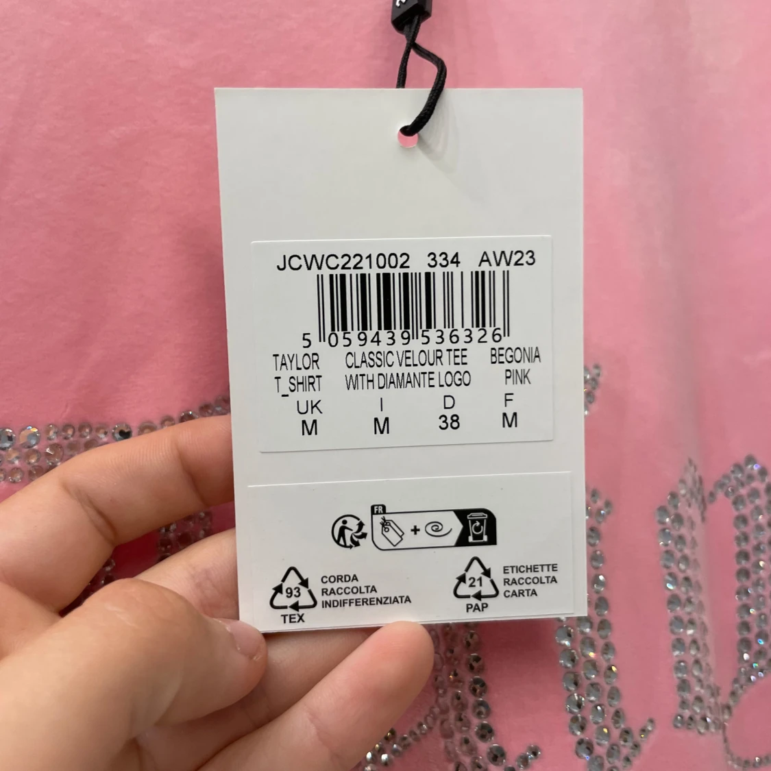 Rosa velour t-shirt från Juicy Couture - 92