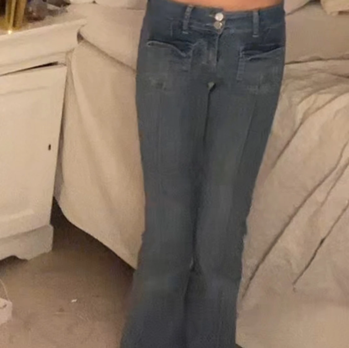Blå bootcut jeans - 1