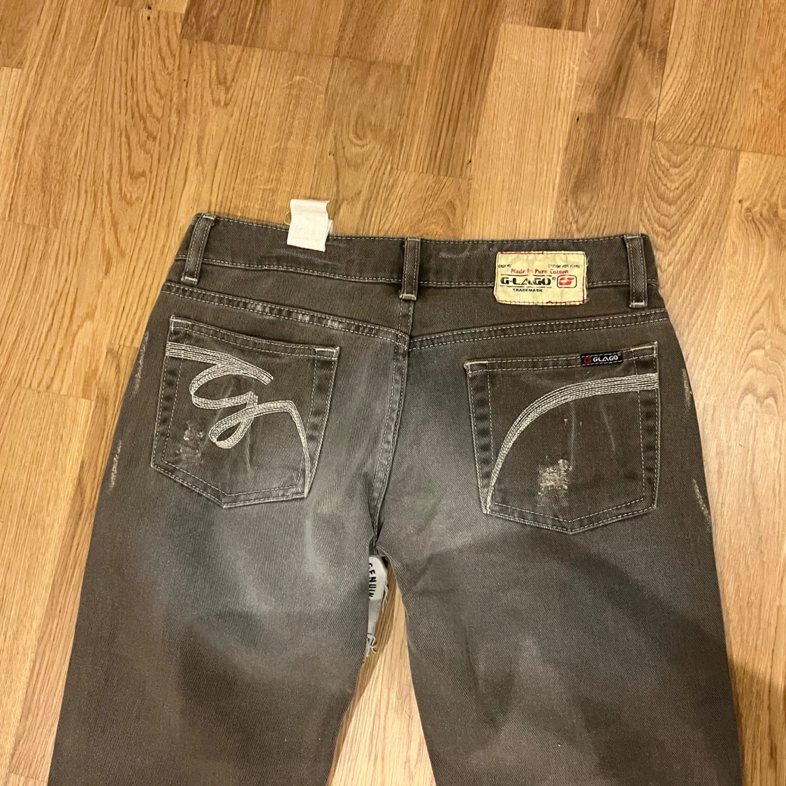 Grågrön bootcut jeans  - 1