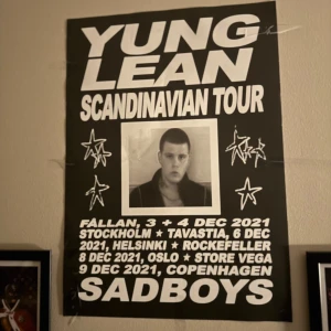 YUNG LEAN SCANDINAVIAN TOUR POSTER - Som ny, kommer som när jag köpte den :) 