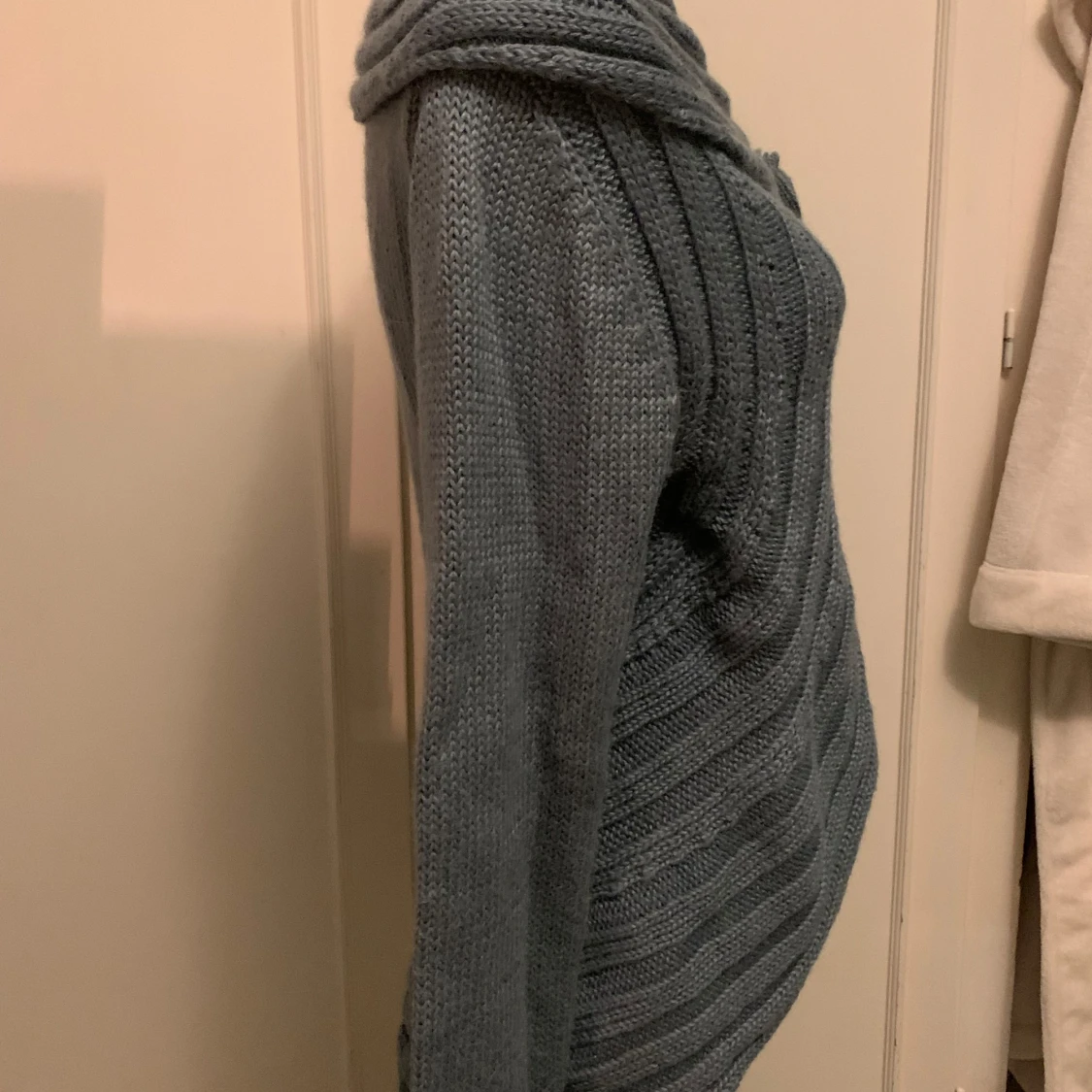 Grå/blå stickad kofta från Rabalder - 4