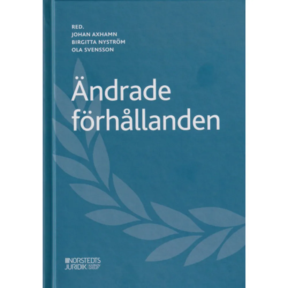 Affärsrättsligt Centrum vid Lunds universitet (ACLU) bedriver forsknings- och seminarieverksamhet på centrala förmögenhetsrättsliga områden. En viktig del av den verksamhet som bedrivs inom ACLU är att regelbundet publicera böcker som består av originalbidrag från forskare och praktiker som har anknytning till ACLU. Målsättningen för ACLU:s publikationer är att de ska belysa aktuella och praktiskt relevanta frågor och utvecklingstendenser inom olika delar av affärsrätten på ett sätt som tillmötesgår krav på hög rättsvetenskaplig kvalitet.Detta är ACLU:s tredje bok och har ändrade förhållanden som övergripande tema. Den aktuella händelse som inspirerat till temat är covid-19-pandemin som på många sätt har fordrat anpassningar till helt oväntade och förändrade situationer. I boken behandlas frågan om ändrade avtalsförhållanden utifrån många olika juridiska perspektiv. Flera av dem har en direkt anknytning till covid-19-pandemin, medan andra har mera generella infallsvinklar.Boken vill tillgodose såväl behov hos dem som arbetar med avtalsskrivning och rättstillämpning i praktiken som det stora samhällsbehovet av fördjupad rättsvetenskaplig kunskap på området. Vissa bidrag lämpar sig även väl för undervisningsändamål.    Format Inbunden   Omfång 295 sidor   Språk Svenska   Förlag Norstedts Juridik   Utgivningsdatum 2022-05-13   Medverkande Birgitta Nyström   Medverkande Ola Svensson   ISBN 9789139025528  . Böcker.