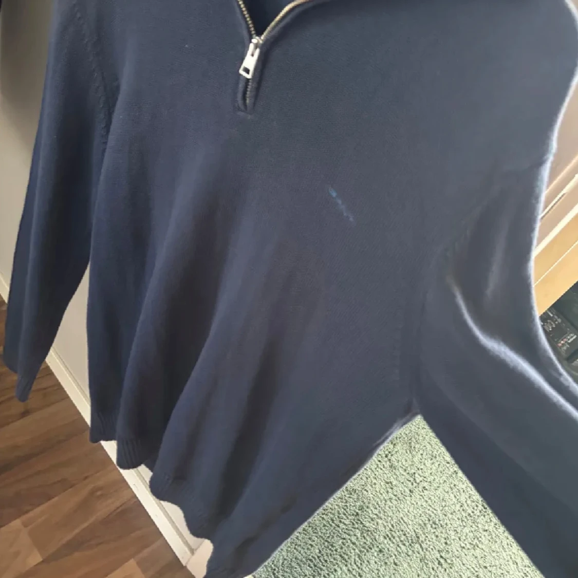 Gant Halv zip mörk blå. - 90