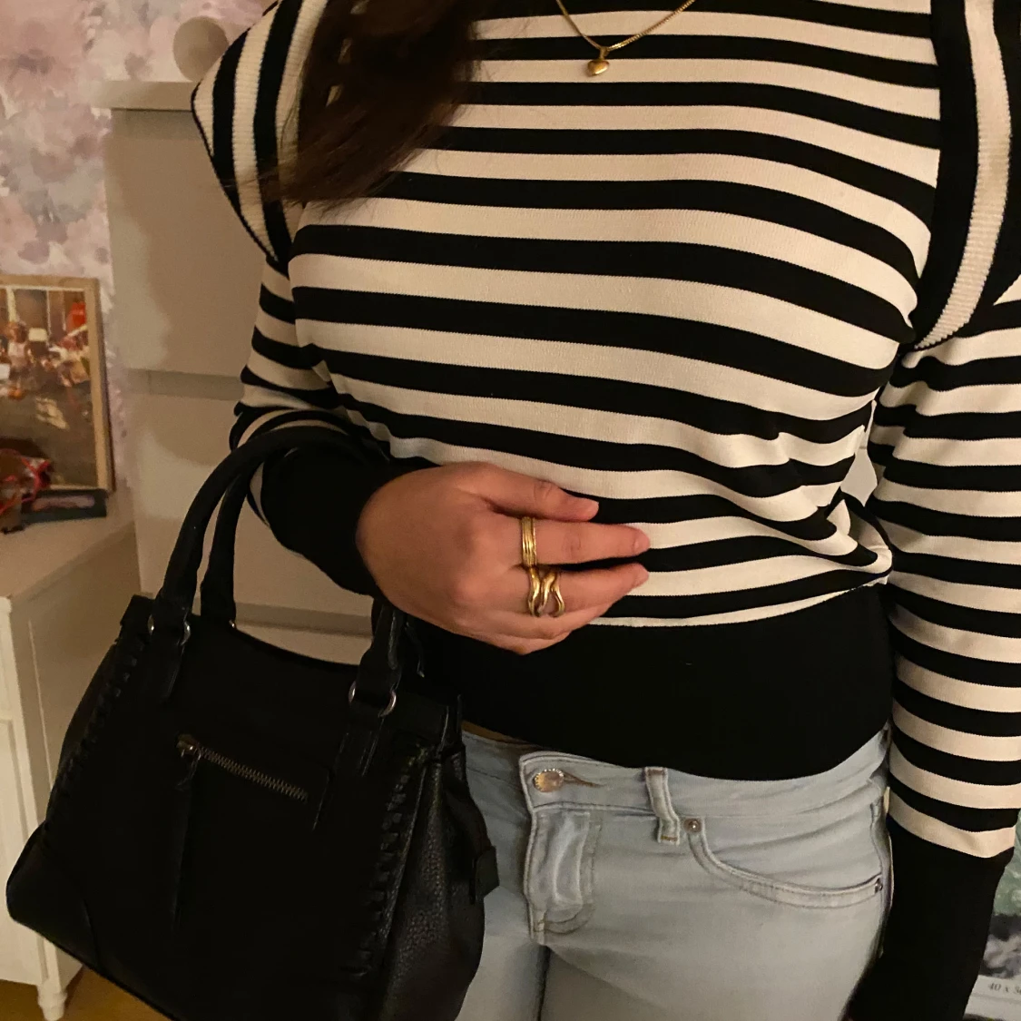 Randig croppad tröja från ONLY