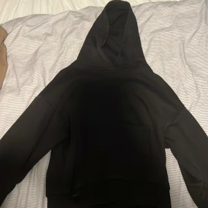 Svart hoodie från Garment Workshop - Säljer en stilren svart hoodie från Garment Workshop. Den är tillverkad i Italien och har en broderad logga på luvan. Perfekt för en Kanye West look 