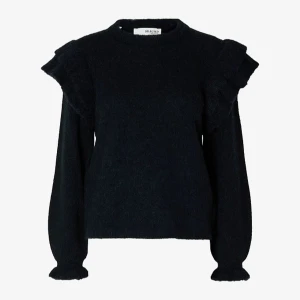 Stickad tröja ull - Stickad tröja i ullblandning med volangärmar. Aldrig använd, endast testad. Nypris 1000kr. Bara att skriva för fler bilder🌟