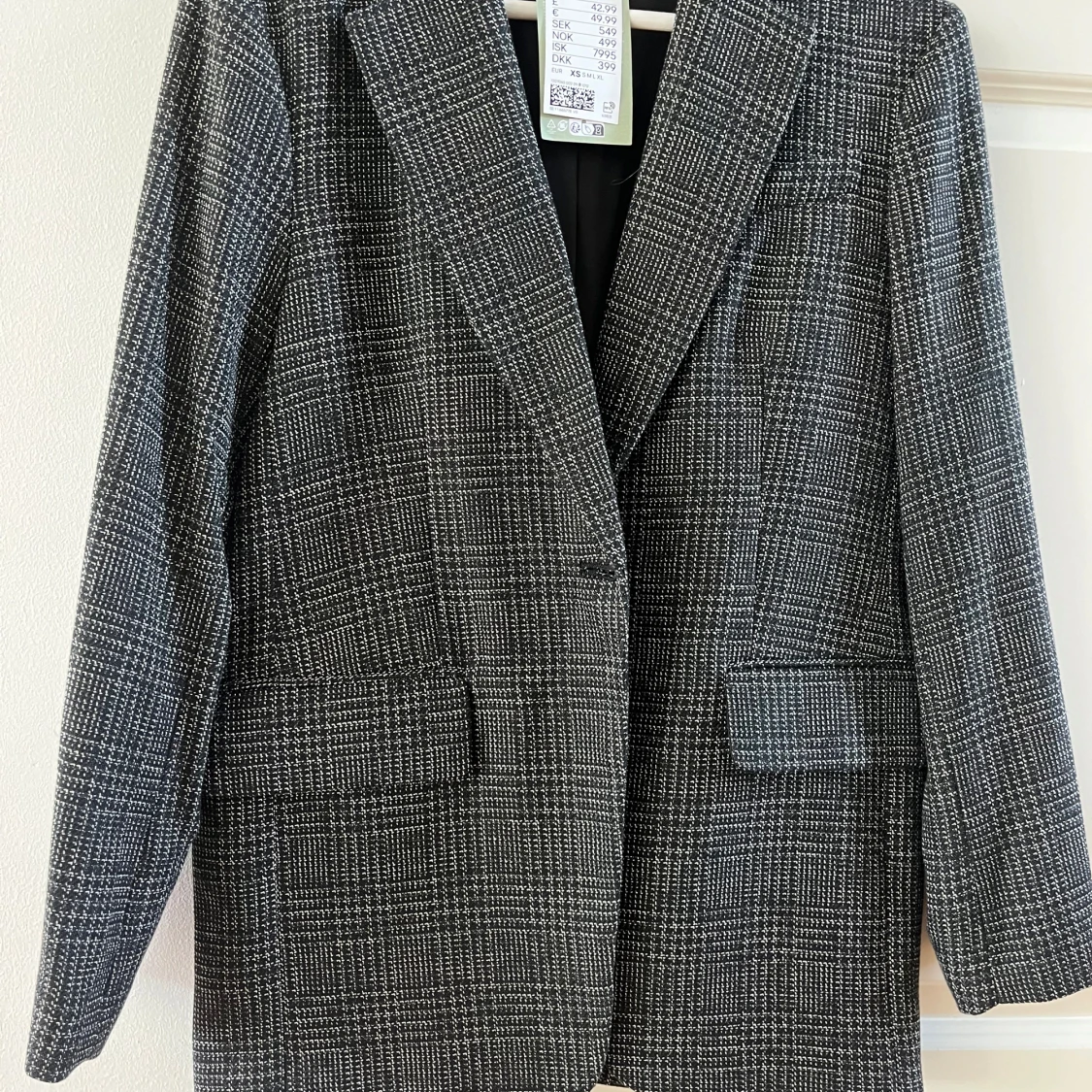 Oanvänd Svartvit rutig kavaj  - 2