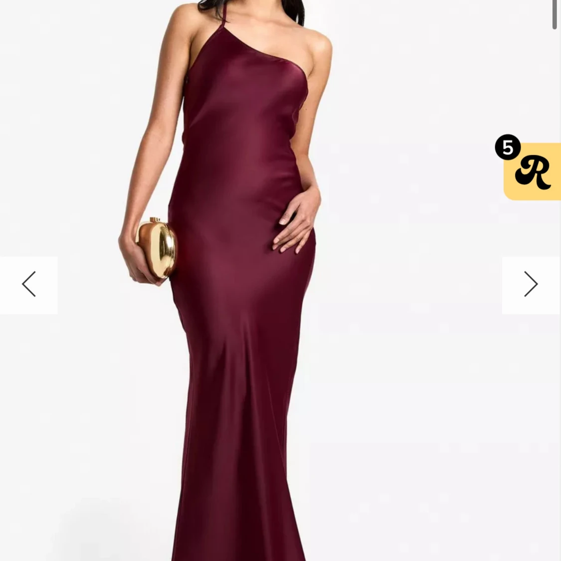 Vinröd one-shoulder klänning