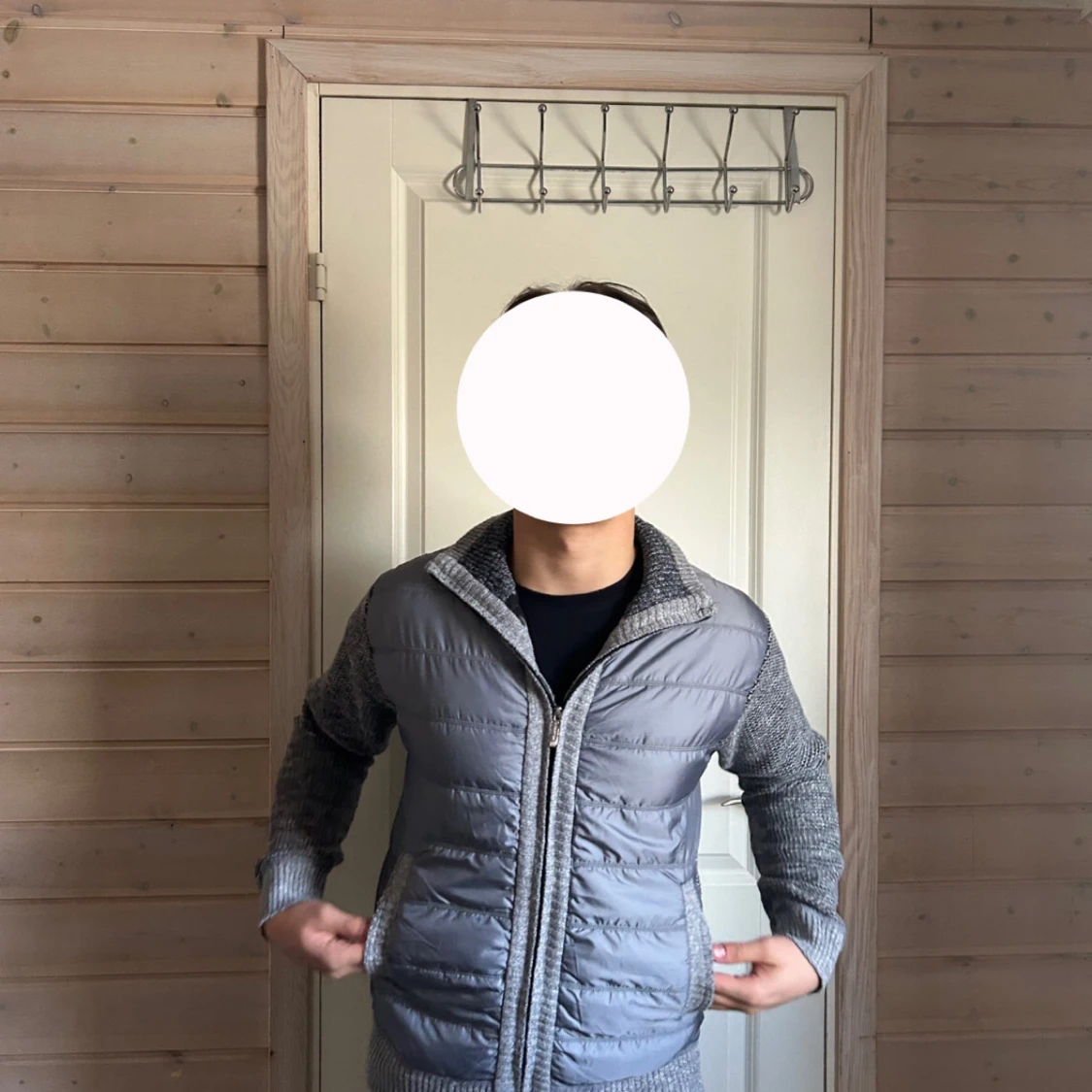 Grå stickad cardigan - 2