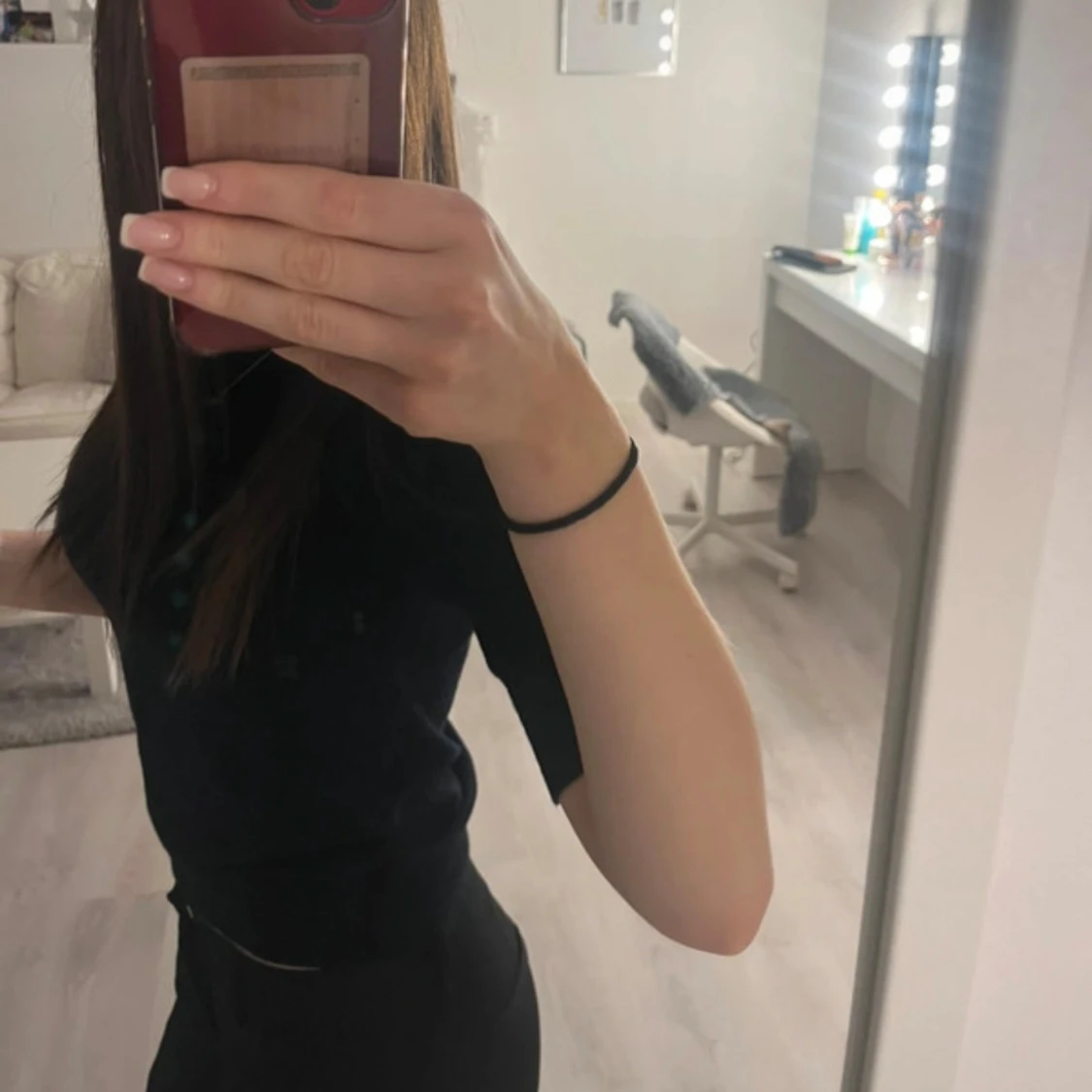 Svart kortärmad topp - 90