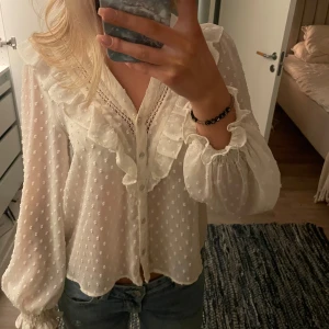Blus från Zara  - Säljer denna jättefina blus som inte går att köpa längre. Den är använd väldigt fåtal gånger💞nypris 400kr