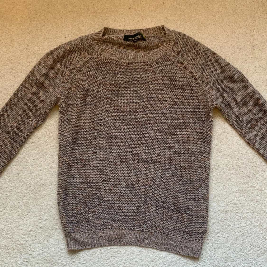 Brun glittrig stickad tröja från Havana - 2