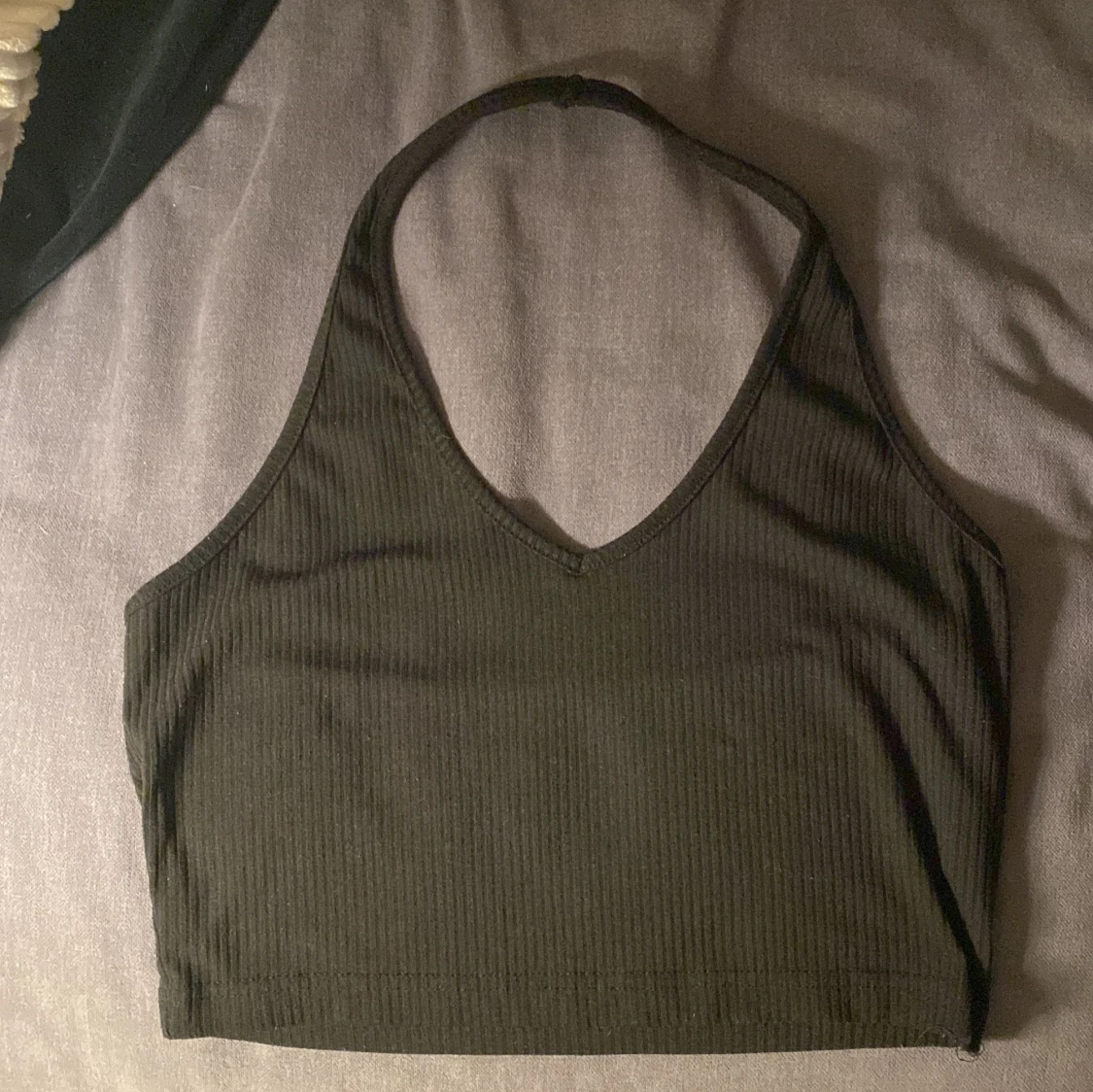 Svart ribbad linnetopp från Shein