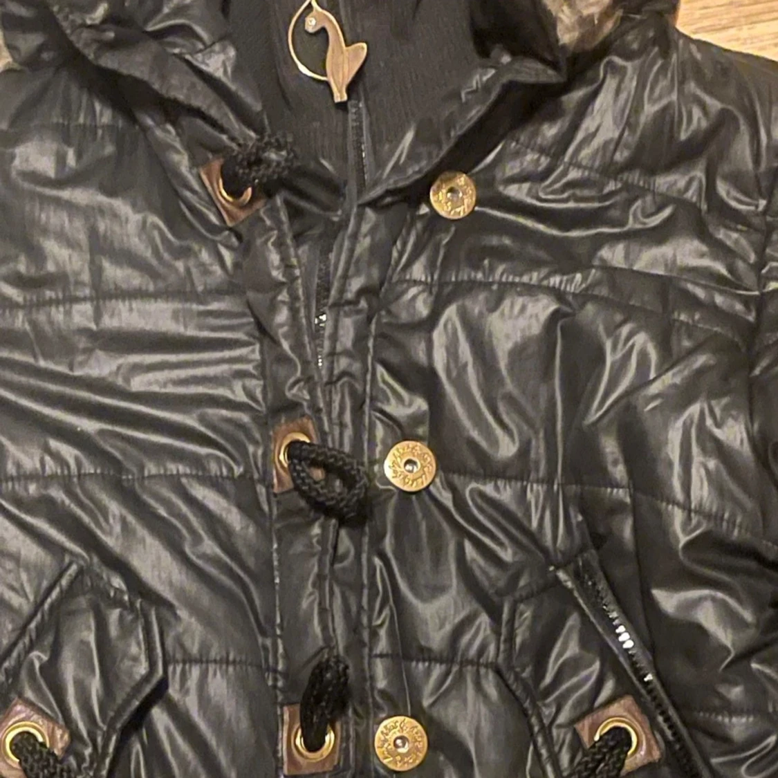 Svart Baby Phat pufferjacka med päls krage🖤 - 2