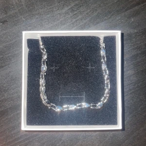 Silverfärgat halsband  - Elegant silverfärgat halsband. Perfekt för att ge en stilfull touch till din outfit. Halsbandet har en klassisk design med länkar som ger en tidlös känsla. Sprillans nytt!