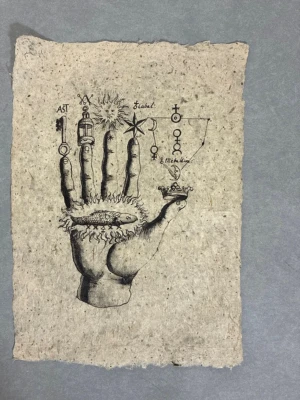 Philosophers hand på hemmagjort papper  - Philosophers hand printat på hemma gjort papper , kommer förpackat med extra gåva 