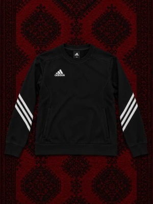 Svart Adidas sweatshirt med vita ränder