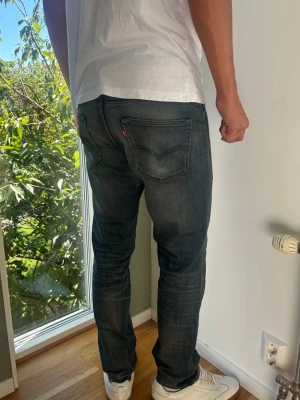 Levis 511 med Unik Tvätt W32 L32 - Levis 511 med riktigt snygga fades i en unik och snygg färg. Dessa är väldigt unika! Skick: B Grade, lagade i grenen av professionell skräddare som inte påverkar vid användning. Färg: Distressed blå färg med mycket fades | Modell: 511 | Storlek: W32 L32 | Passar på modellen som är 189 cm och 80 kg men något lite små i längden bara på honom. Mått: (Måttavvikelse +-1cm) A: 43 cm B: 104 cm C: 19 cm D: 26 cm Tveka inte att höra av dig minsta fråga eller fundering! Skickas snabbt!