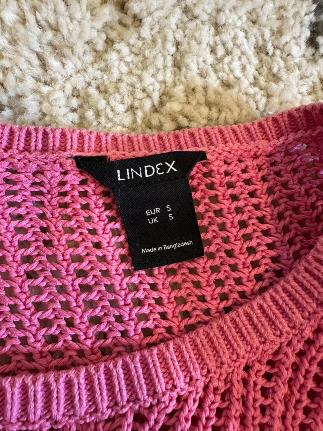 Rosa stickad tröja från Lindex - 1