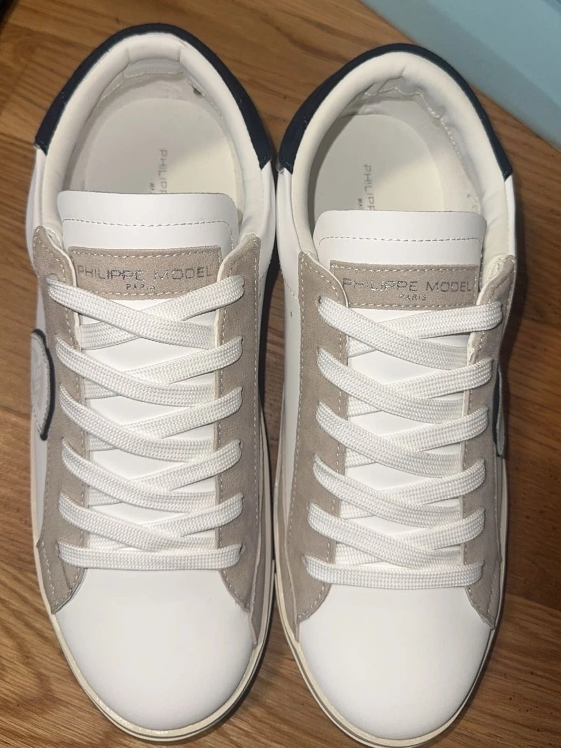 Vita Philippe Model sneakers med beige detaljer - 3