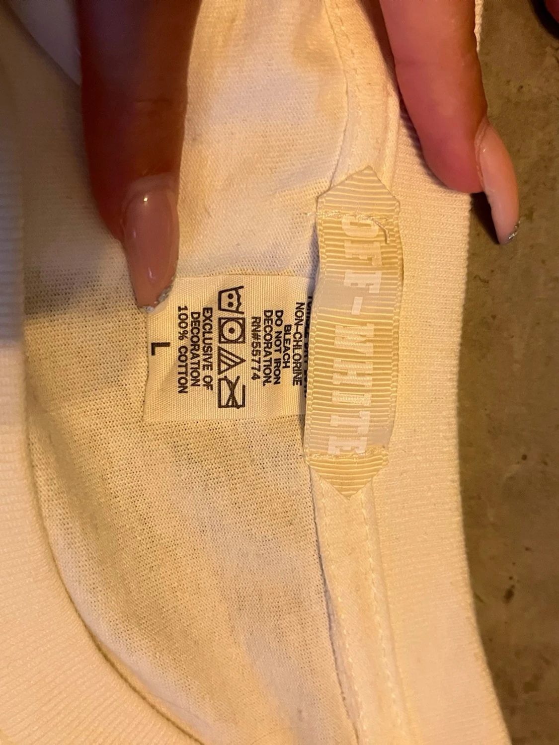 Vit Off-White T-shirt med tryck - 3
