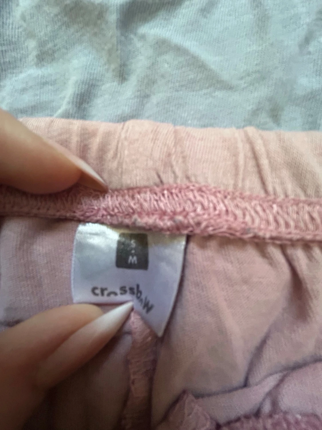 Ljusgrå pyjamaströja & rosa shorts - 2