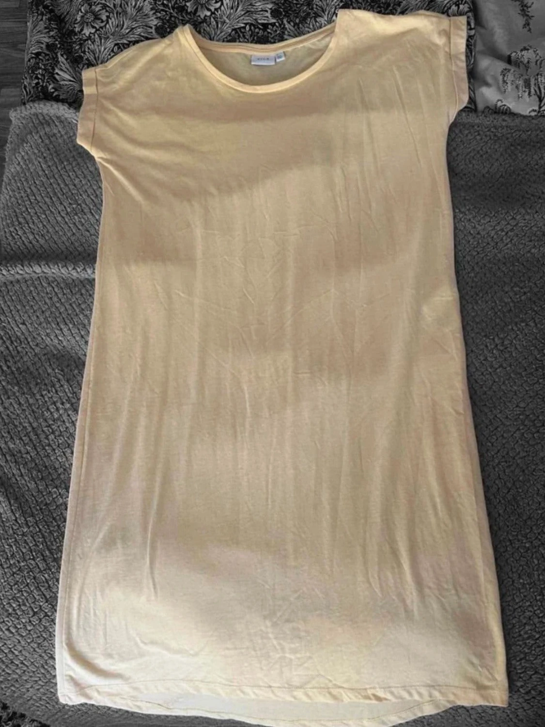 Ljusgul enkel t-shirtklänning - 3
