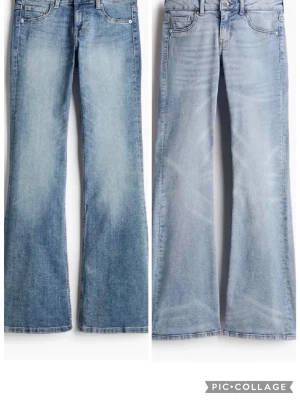 H&M Low Waist Jeans – 2-pack  - Säljer ett kit med två par H&M Low Waist-jeans i två olika tvättar – en mörkare och en ljusare. Båda har låg midja och rak/bootcut 