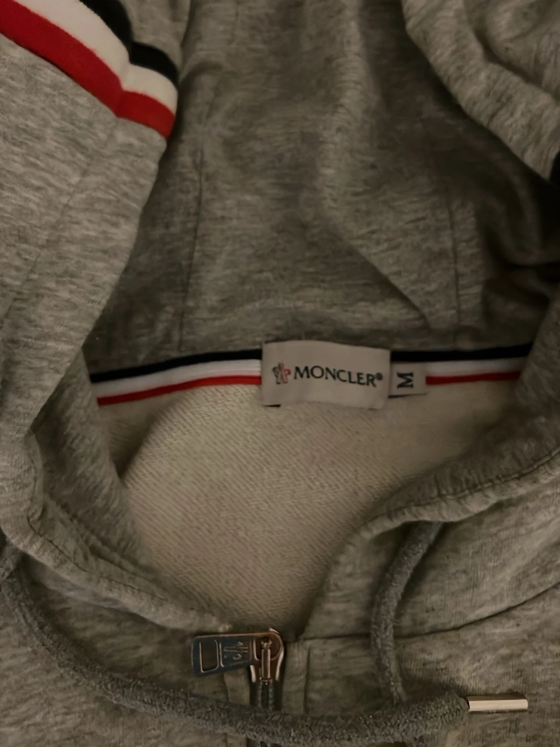 Grå Moncler hoodie med dragkedja - 1