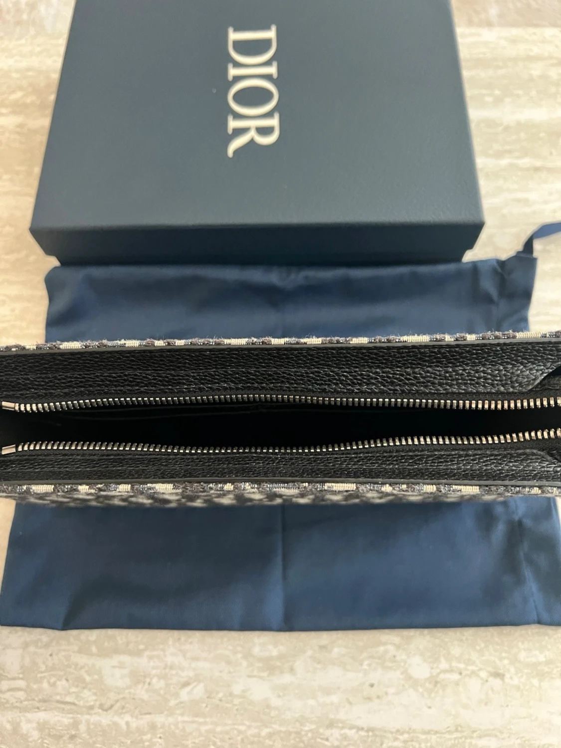 DlOR NAVY BLUE POUCH - 3