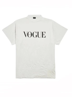 Balenciaga  - Balenciaga 2024 Vogue World Exclusive  Vogue/ Place Vendôme printed T-shirt Dirty white Sz 1, fits oversized