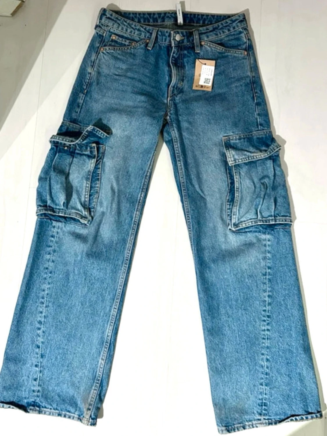 Weekday Cargo Jeans Y2K – Blå – Strl 38 - 5