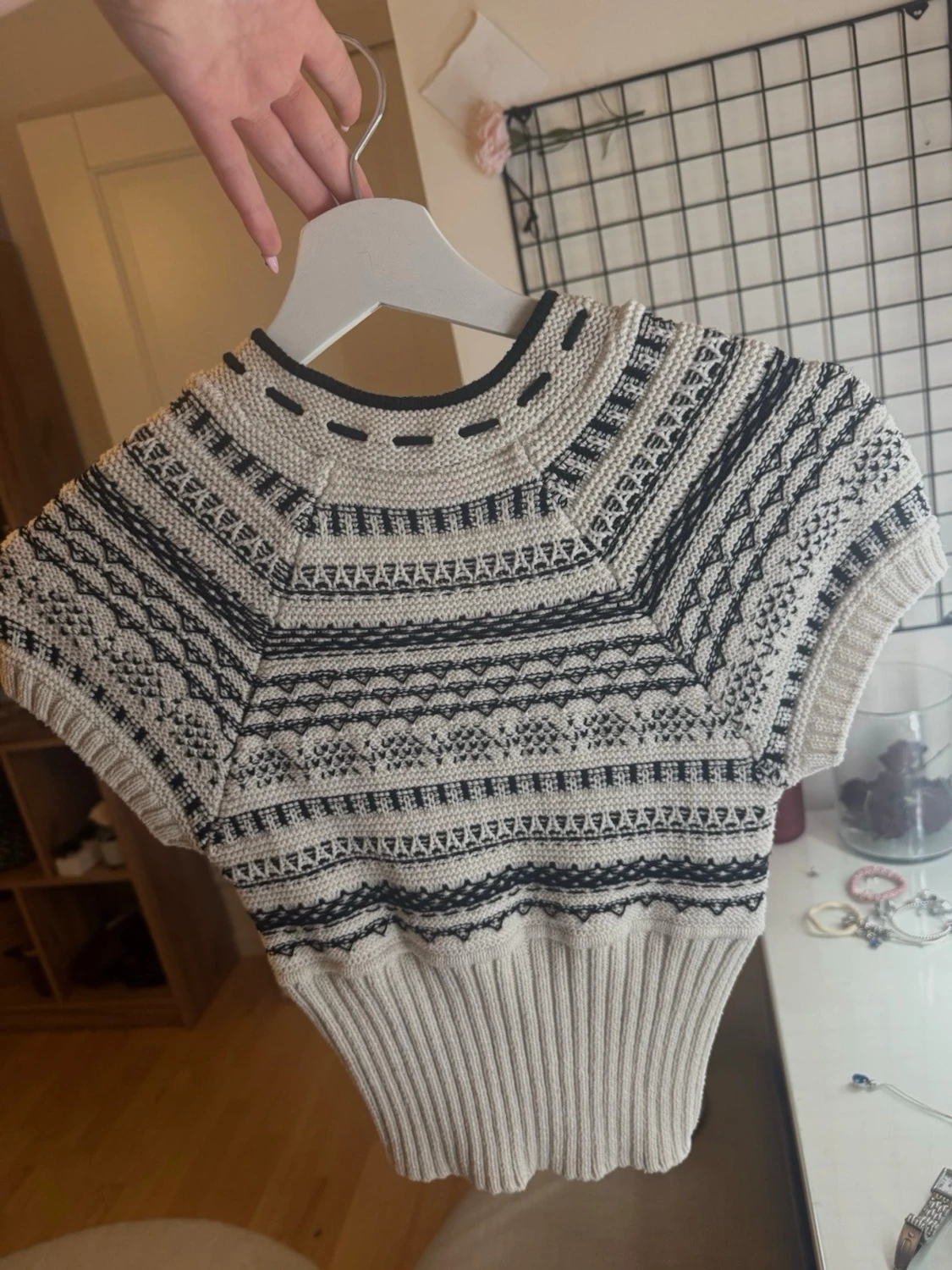 Stickad topp med mönster från Zara - 2