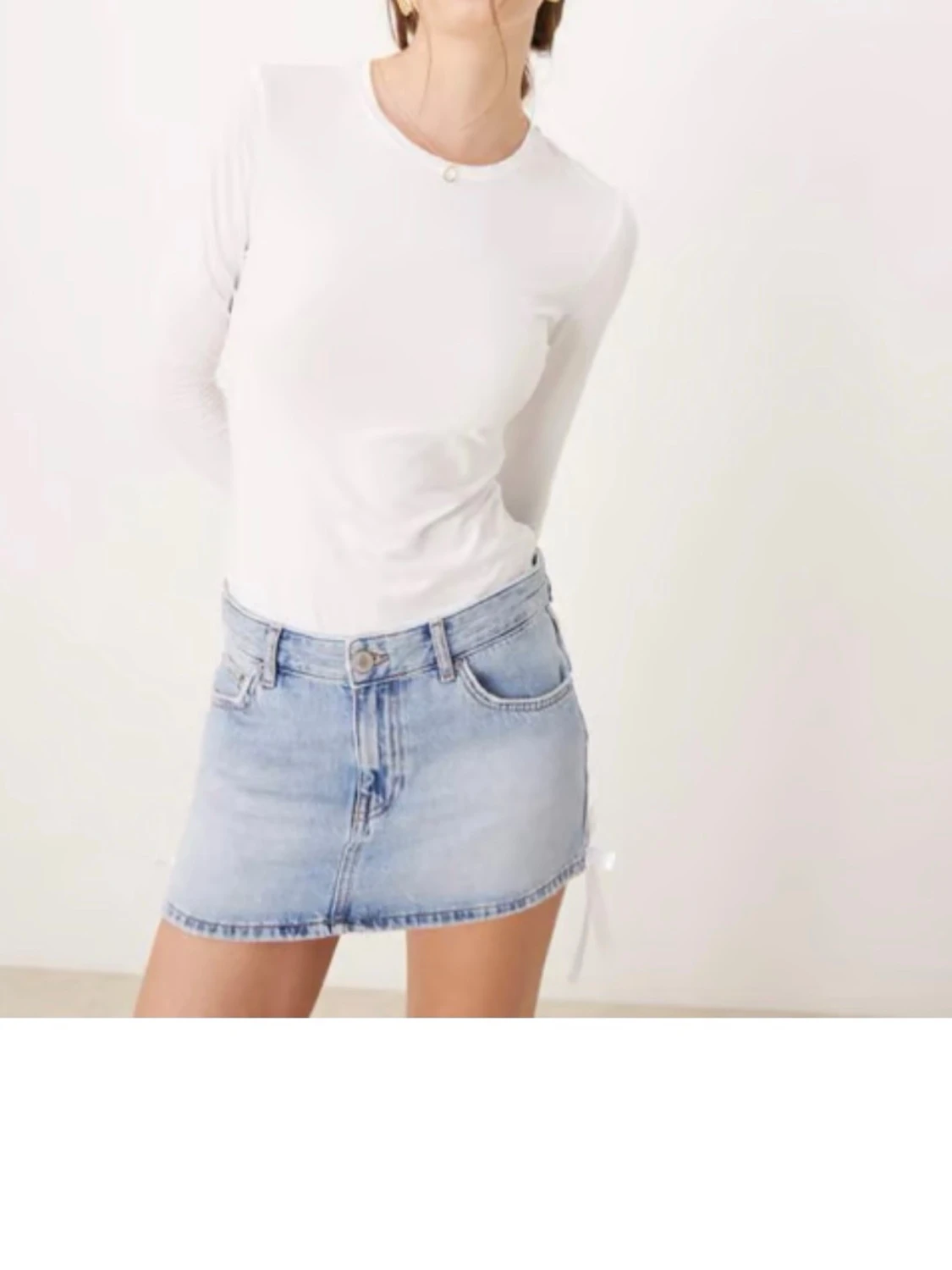 Vit långärmad body  - 1