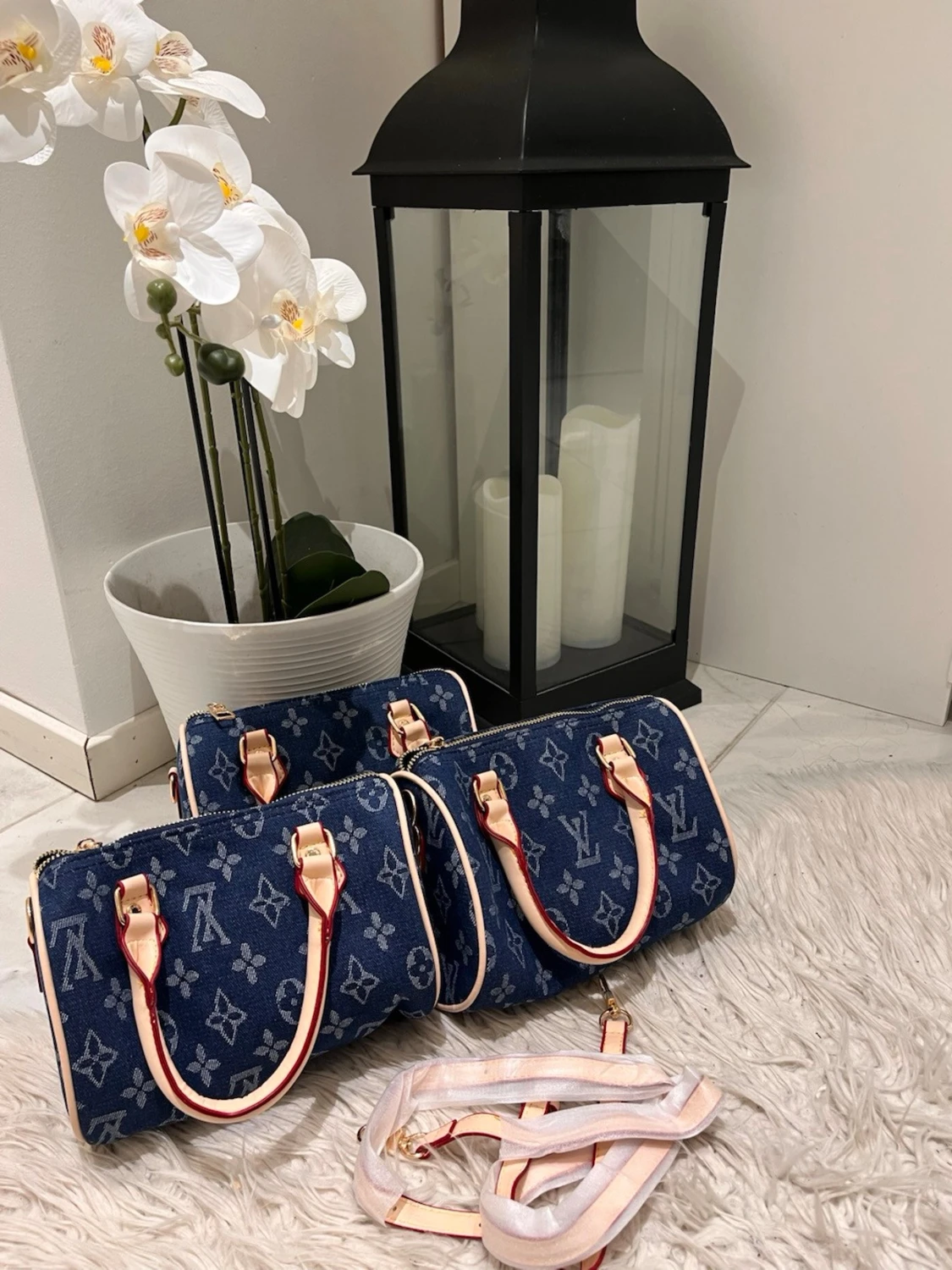 Denim monogram handväska - 1