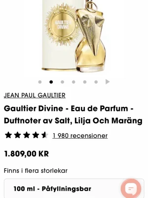 Jean Paul Gaultier Gaultier Divine EdP 100ml - Helt ny parfym från Jean Paul Gaultier i form av en kvinnokropp, tillverkad i brunt och guldigt glas med metalliska detaljer. Kommer i en lyxig vit och guldig cylinderförpackning med präglad logga. Perfekt för dig som gillar exklusiva och kreativa dofter. Nypris är 1800kr!( På sephora)