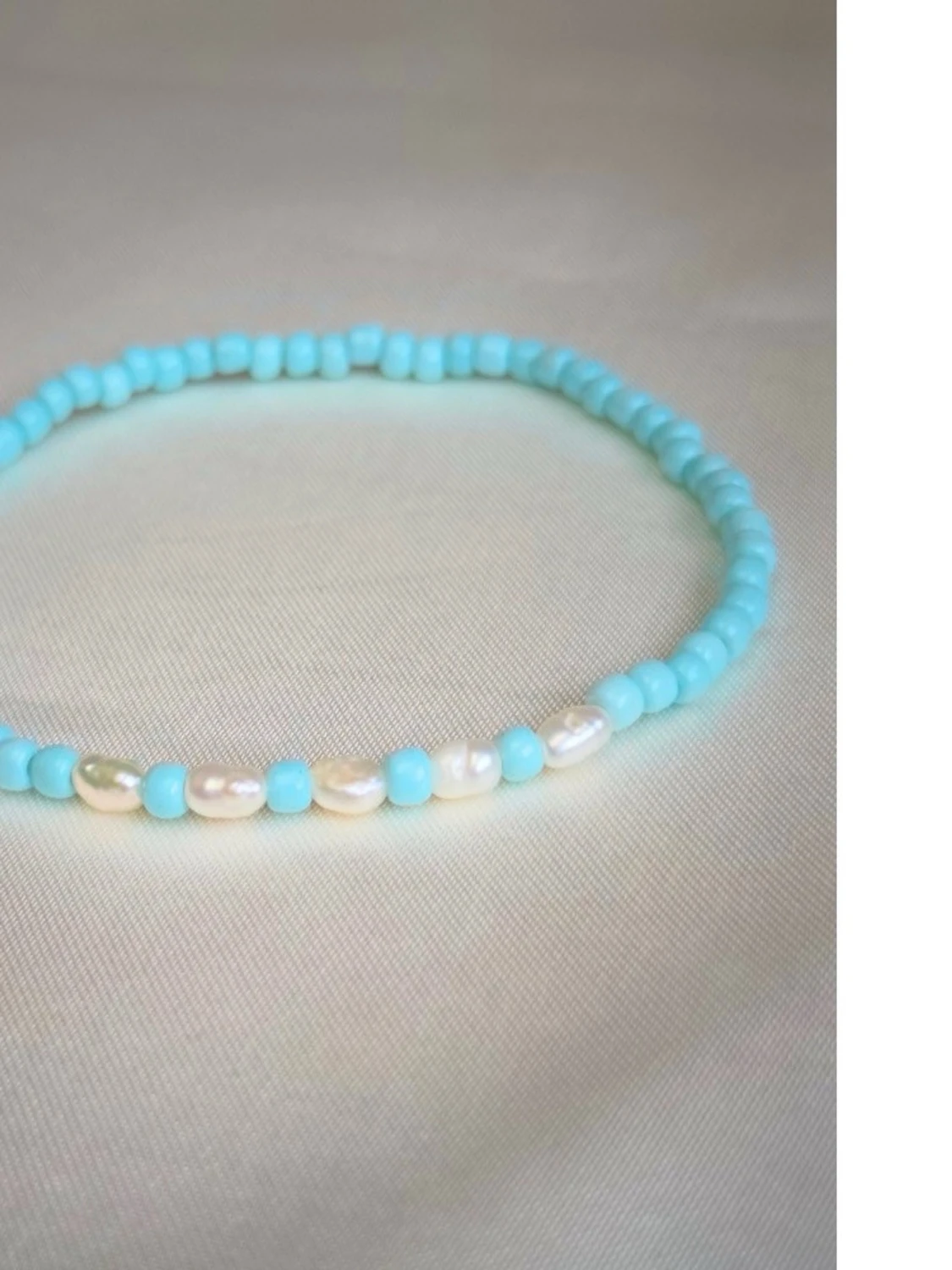 Handgjort armband med sötvattenpärlor - 2