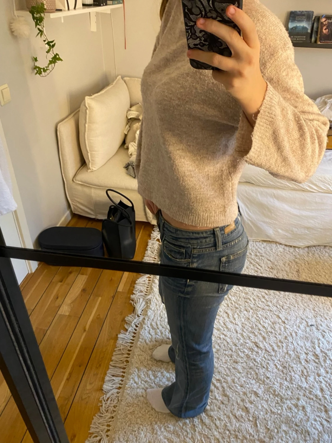 Beige, stickad tröja  - 1