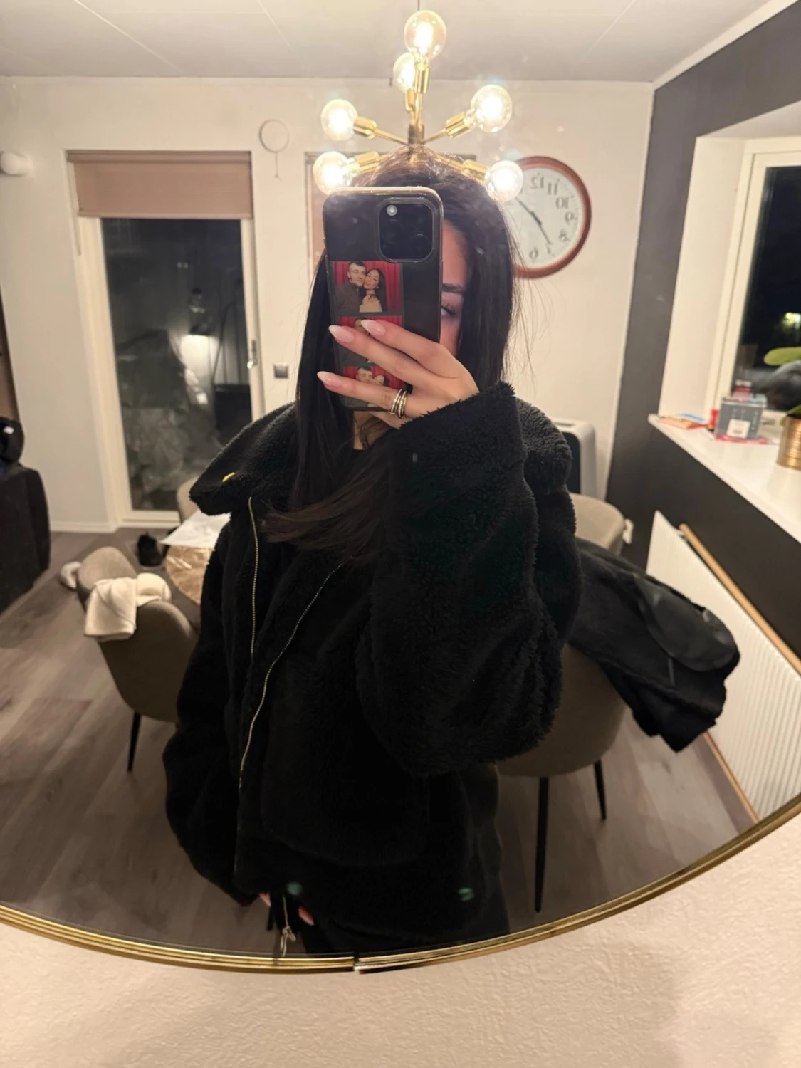 Svart teddyjacka med dragkedja - 2